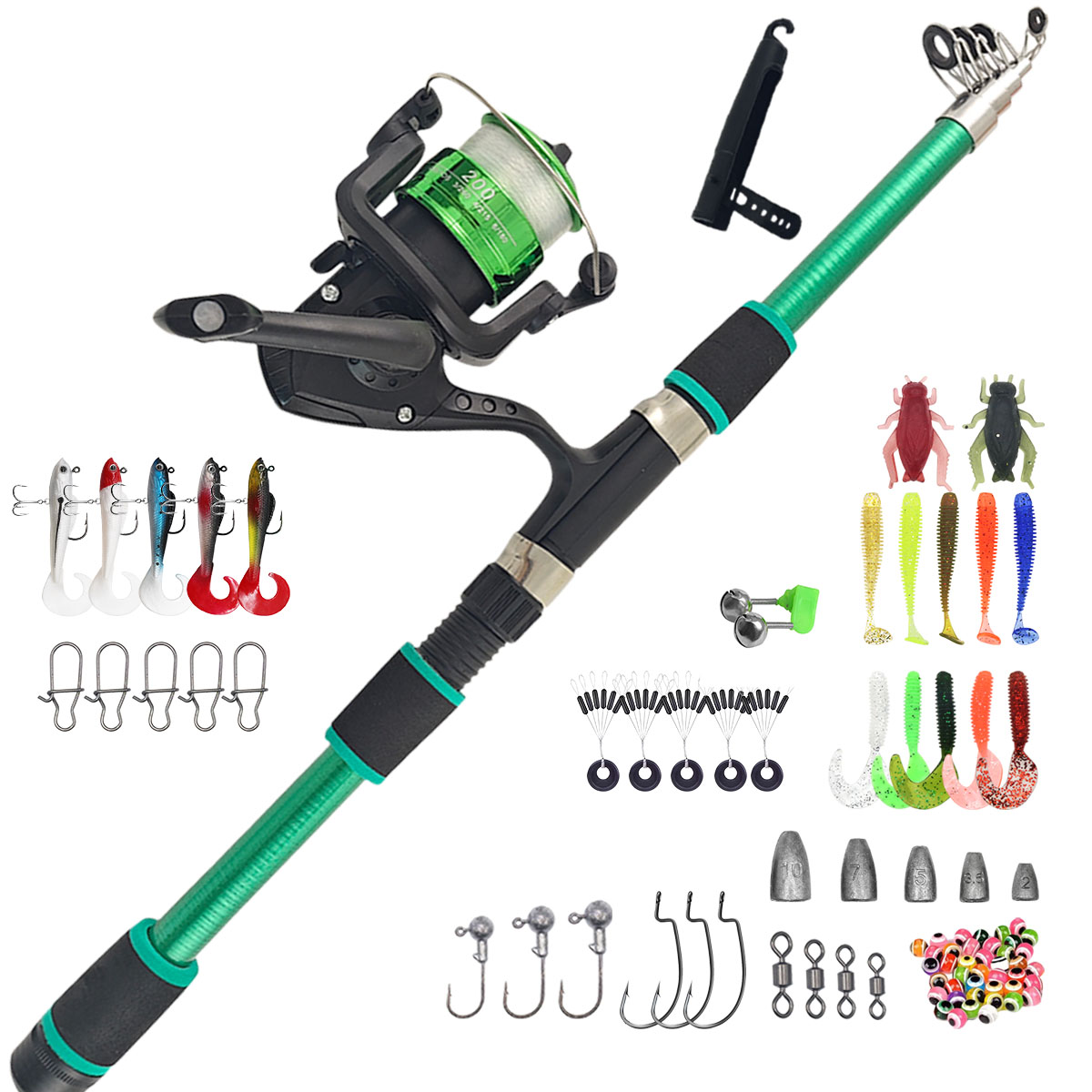 Fishing Line Spooler - Portable Telescopic Fishing Rod & Reel