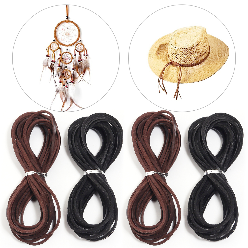 5yards 3mm Genuine Cow Leather - Braided Line のレビューと価格