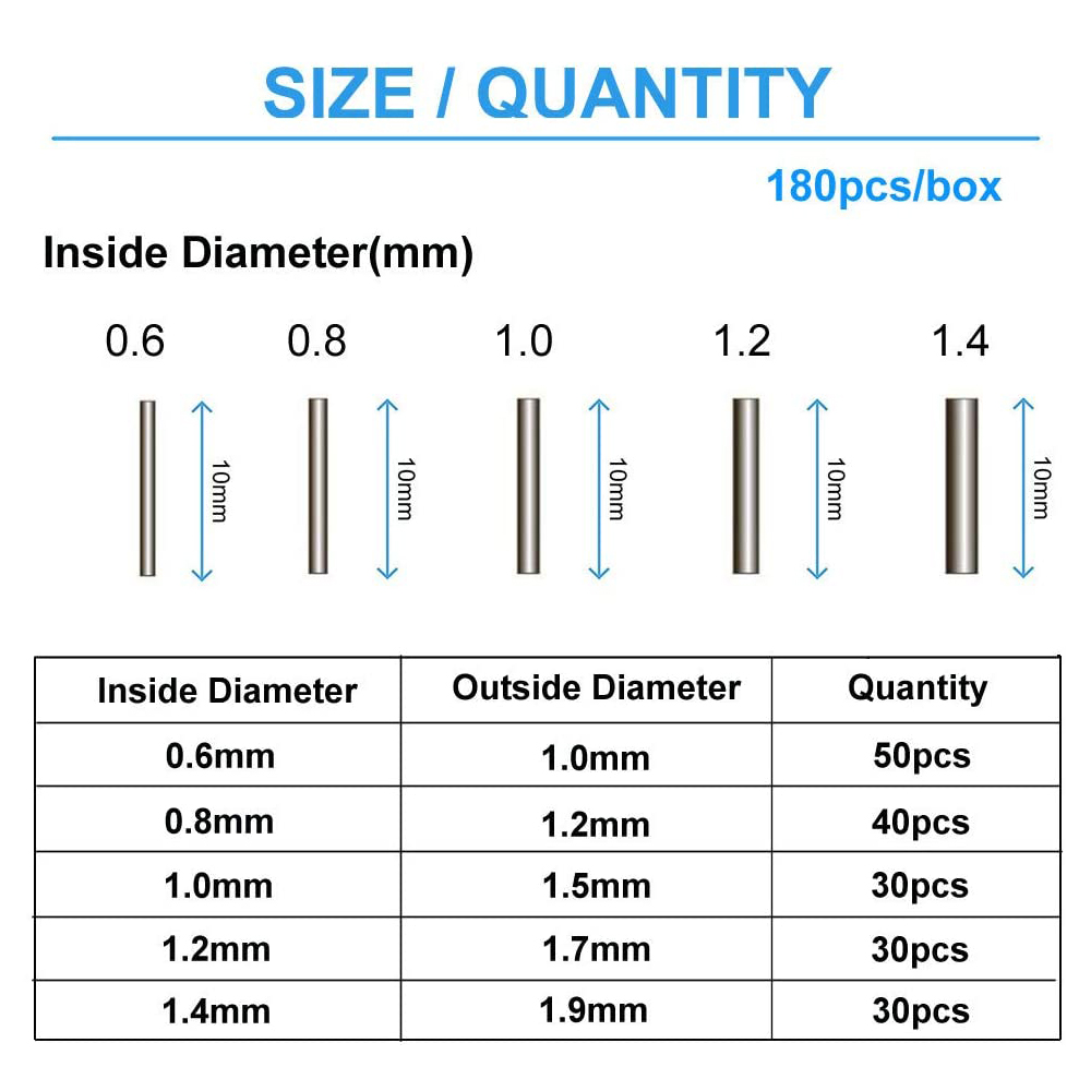 180Pcs/Box 0.6mm-1.4mm Copper  - Fishing Line Box のレビューと価格