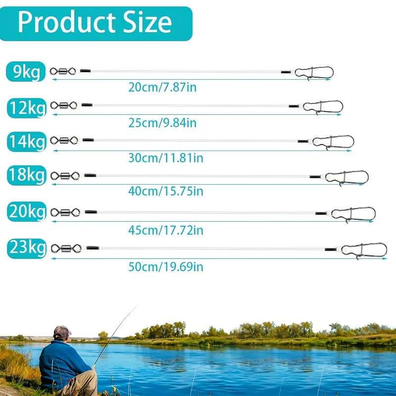 15pcs Fluorocarbon Wire Leader - Leader Line のレビューと価格