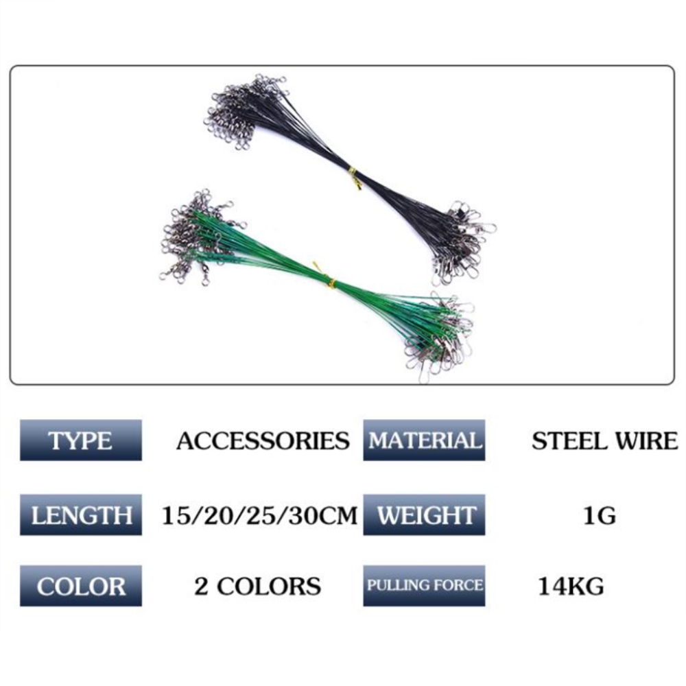 10pcs/lot Anti Bite Steel Fish - Leader Line のレビューと価格