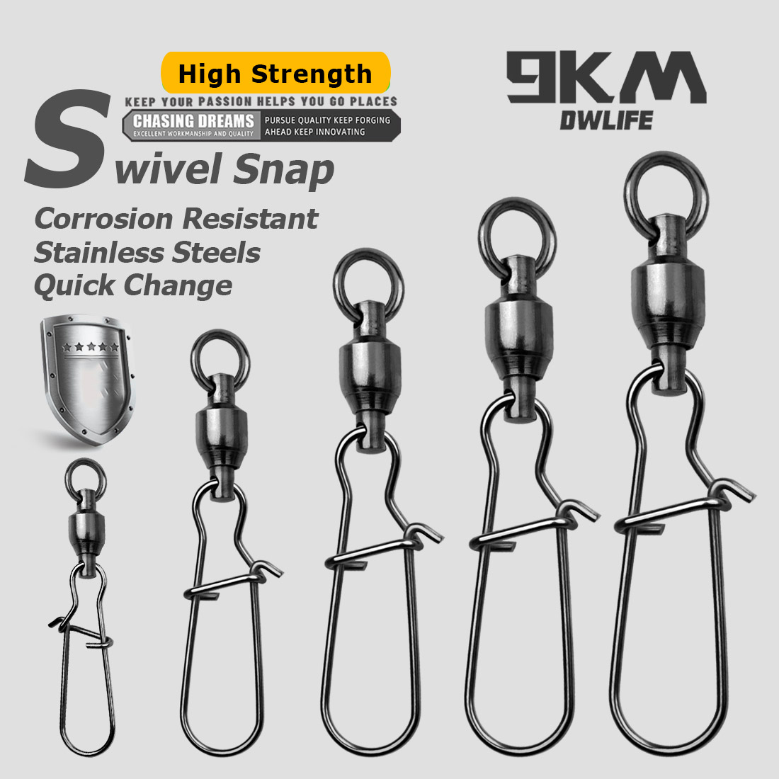 9KM 10PCS Ball Bearing Swivel  - Saltwater Line のレビューと価格