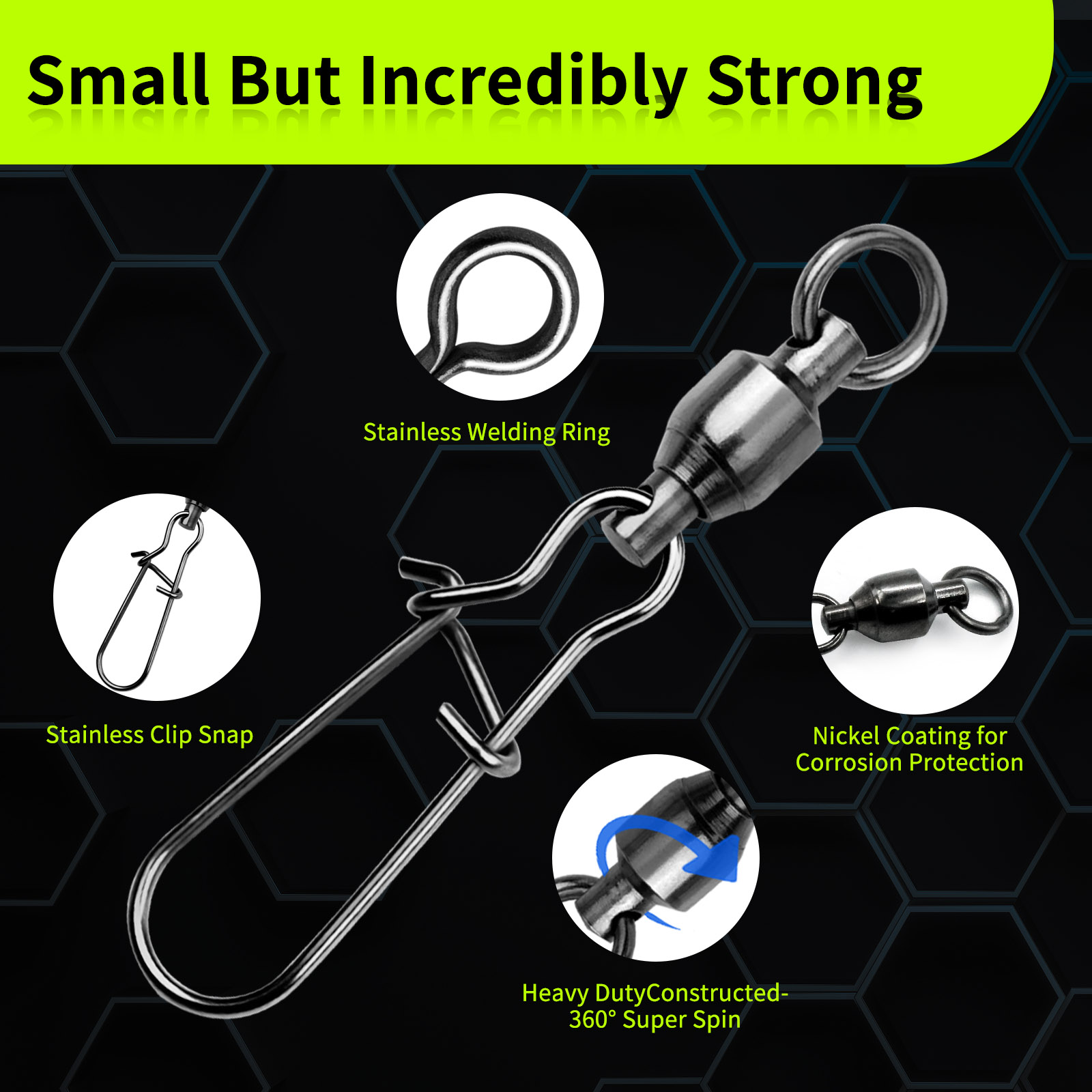 9KM 10PCS Ball Bearing Swivel  - Saltwater Line のレビューと価格