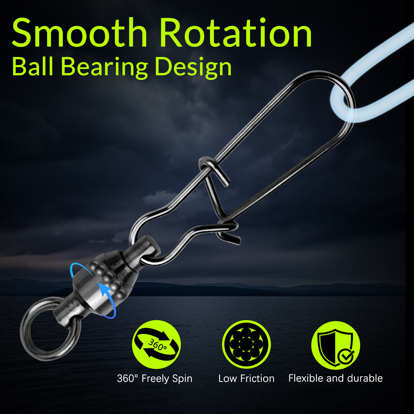 9KM 10PCS Ball Bearing Swivel  - Saltwater Line のレビューと価格