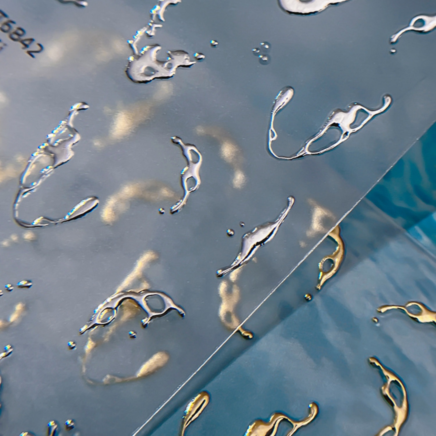 Gold Foil Water Splash 5D Nail - Freshwater Line のレビューと価格
