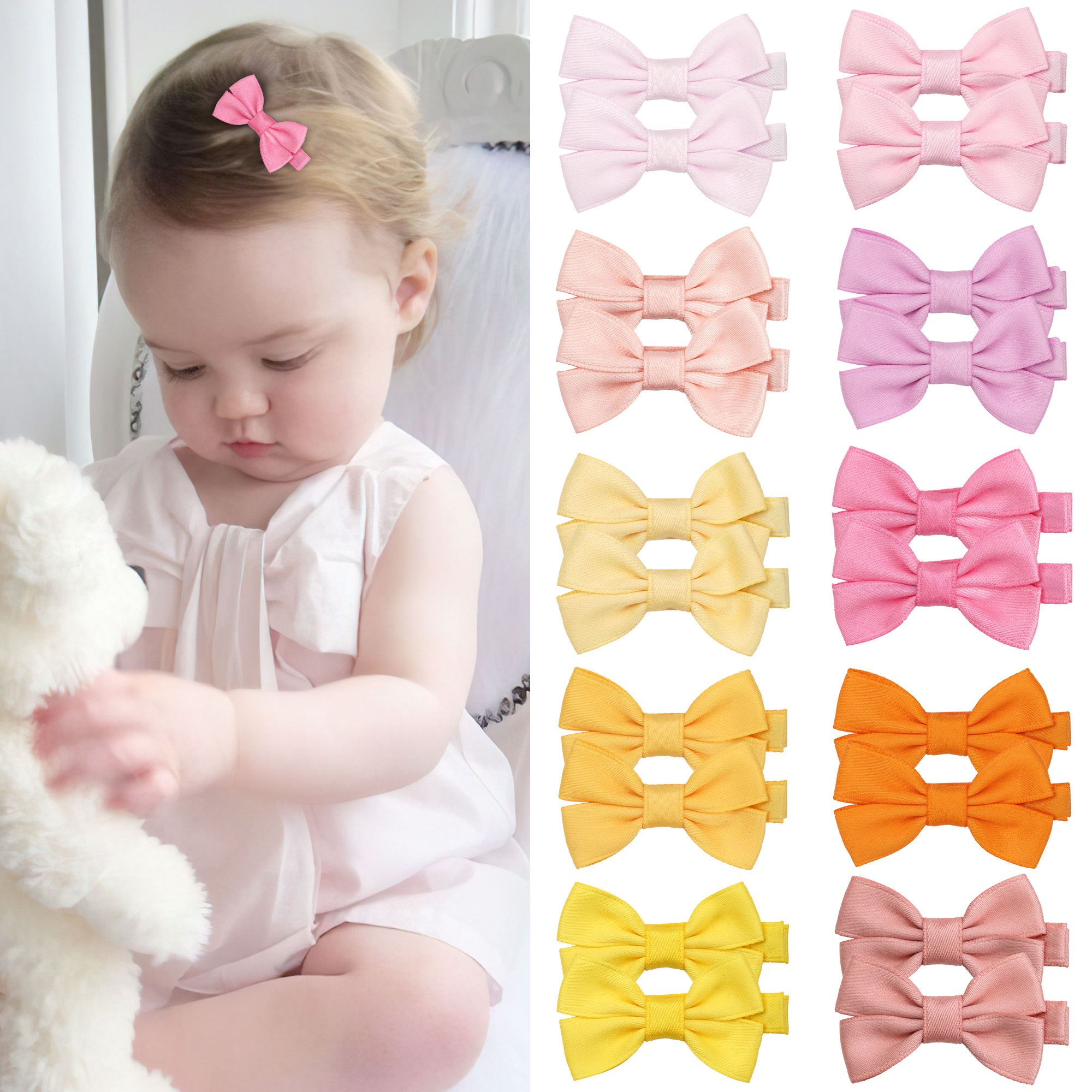 12/20 Pcs 2Inch Baby Hair Bows - Tippet Line のレビューと価格