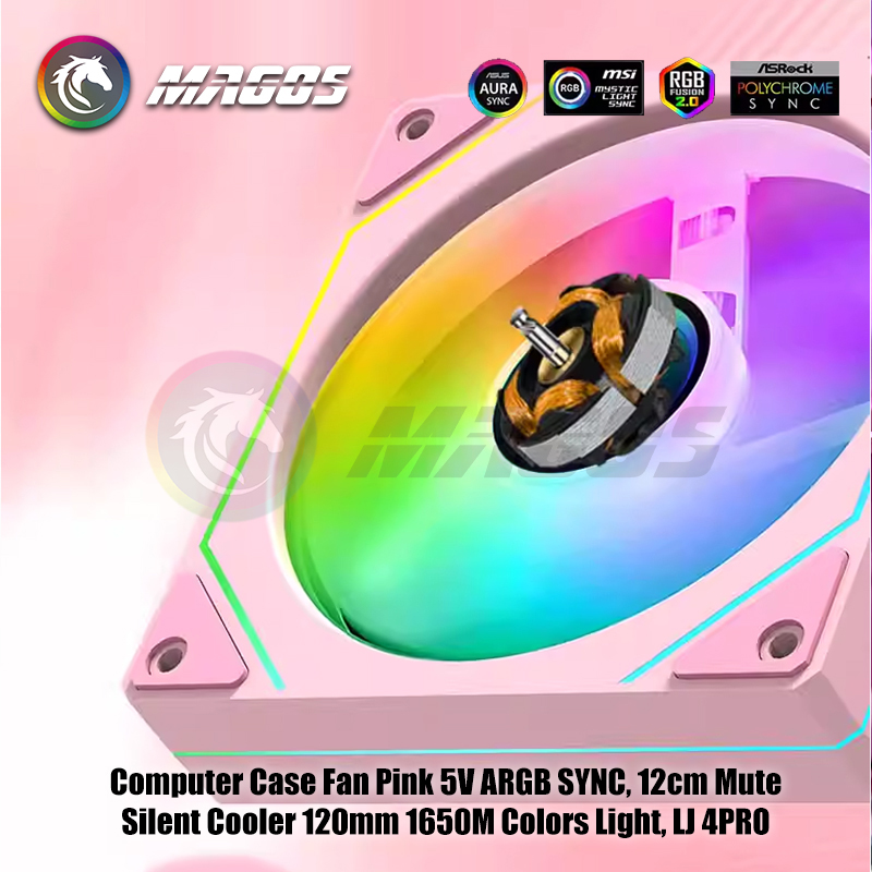 Computer Case Fan Pink 5V ARGB - Fly Line のレビューと価格