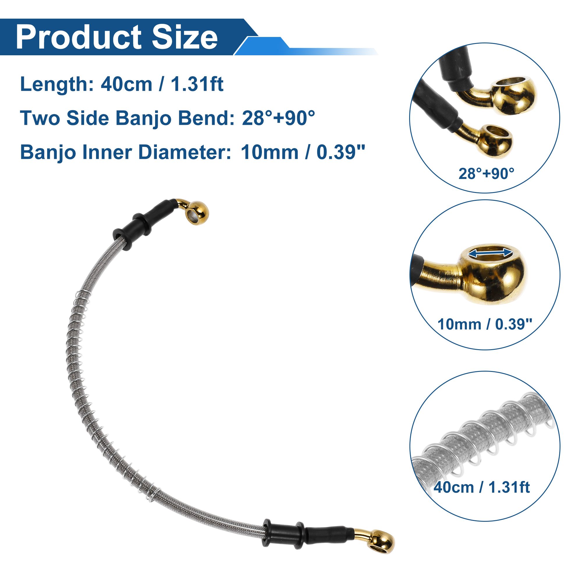 Motoforti 40cm Motorcycle Brak - Braided Line のレビューと価格