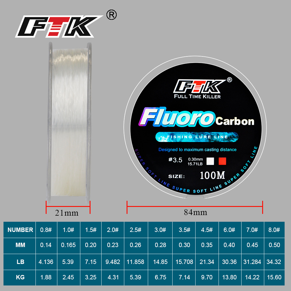 100M Fluorocarbon Coating Fish - Fluorocarbon Line のレビューと価格