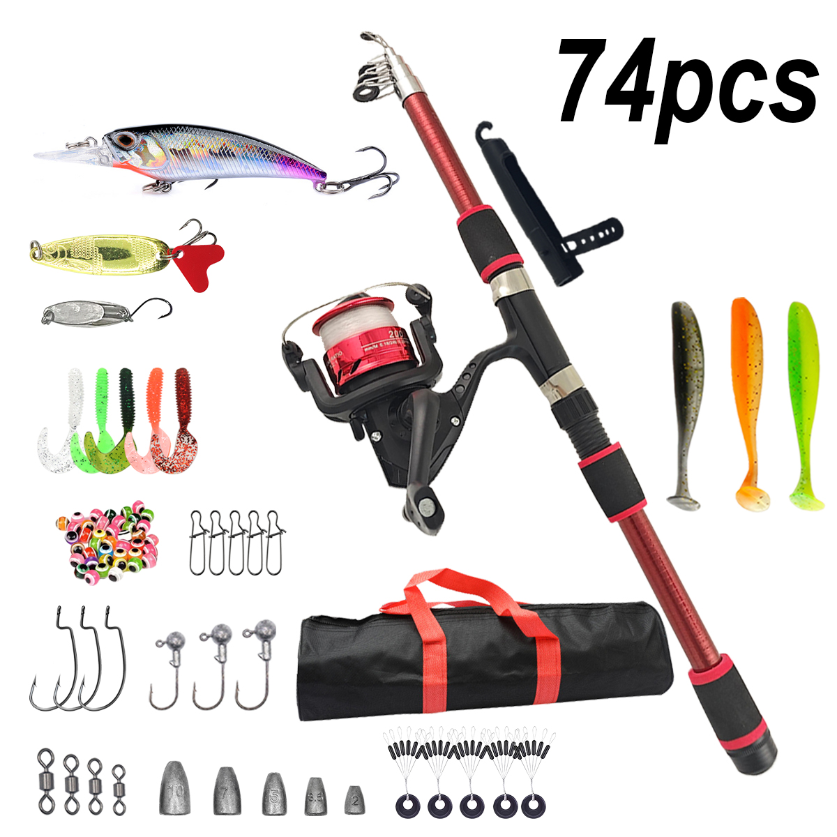 Fishing Pole Set Full Kits Wit - Fishing Line Spooler のレビューと価格