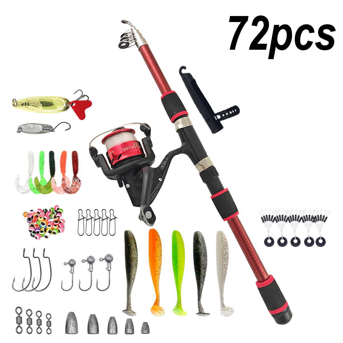 Fishing Pole Set Full Kits Wit - Fishing Line Spooler のレビューと価格