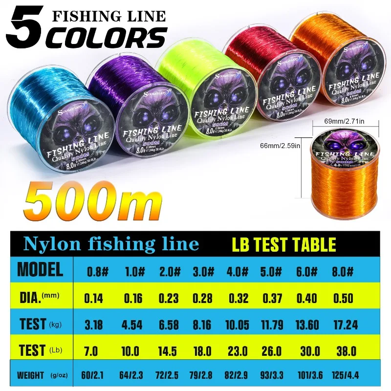 Sougayilang 100/500m Nylon Fis - Ice Fishing Line のレビューと価格
