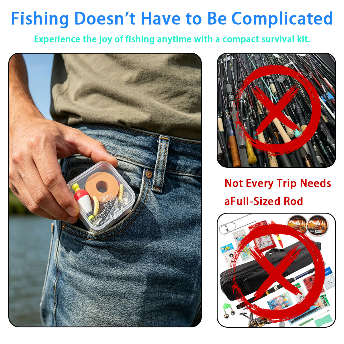 Portable Emergency Fishing Gea - Fishing Line Box のレビューと価格