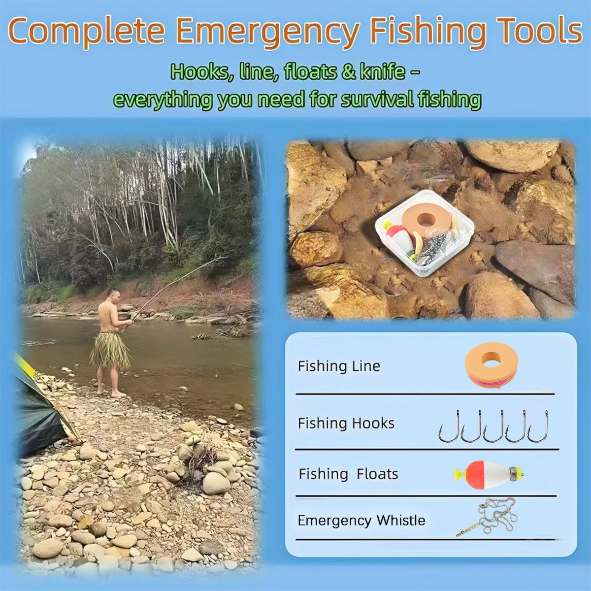 Portable Emergency Fishing Gea - Fishing Line Box のレビューと価格