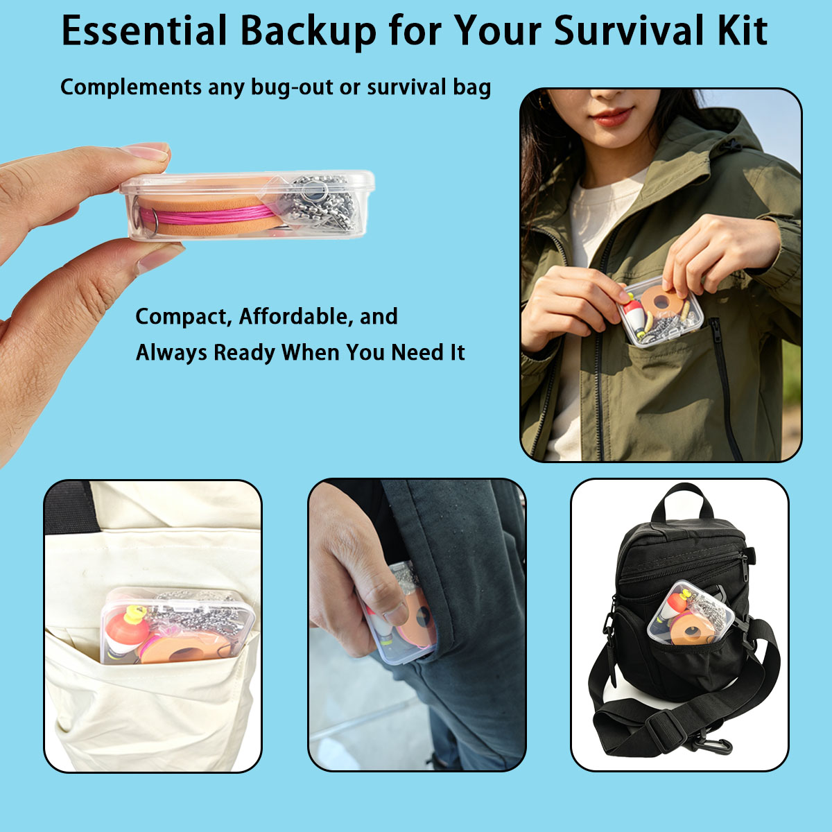 Portable Emergency Fishing Gea - Fishing Line Box のレビューと価格