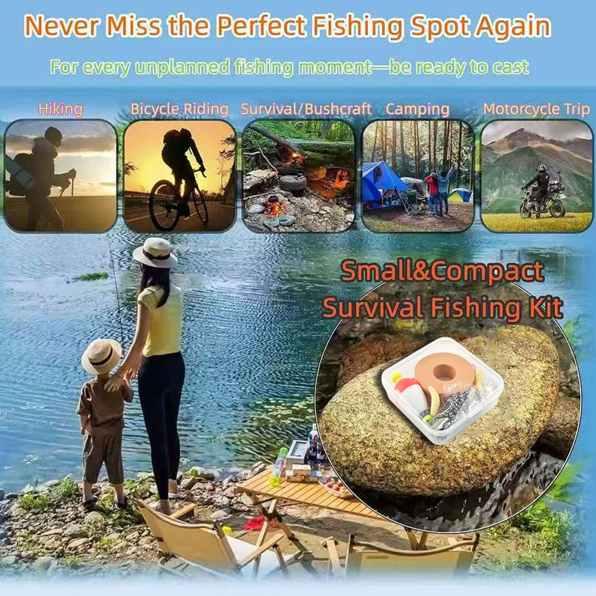 Portable Emergency Fishing Gea - Fishing Line Box のレビューと価格